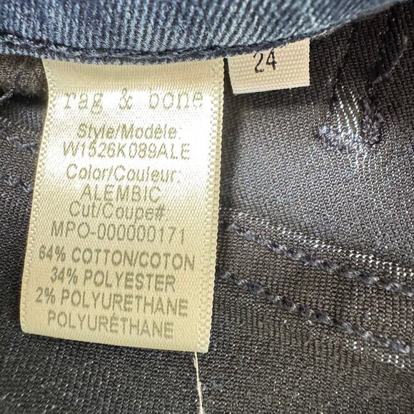 Rag & Bone Women's Blue Raw Hem Stretch Ankle Low Rise Skinny Jeans Size 24 - Picture 9 of 10